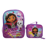 AI ACCESSORY INNOVATIONS Gabbys Dollhouse 2 Piece Backpack Set, Pre-School Girls 16 Travel Bag, Pink