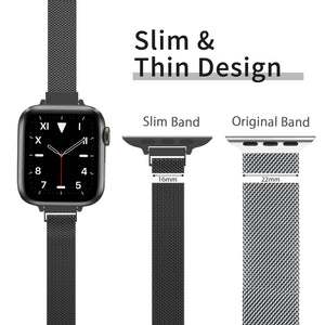 Compatible with Apple Watch Band, Stainless Steel Slim & Thin Mesh Magnetic Clasp Strap Women and Girl Replacement Band for iWat