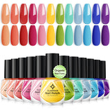 Non Toxic Nail Polish Set: Organic Nail Polish Kit Air Quick Dry Fingernail Lacquer Manicure Regular Rainbow Nail Pack Summer Sp
