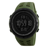 Skmei Sport Casual Style Watch For Men Digital Display Black Dial Pc Men'S Pu Army Green Color Stylish Band, Water-Resistant & S