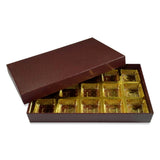 GROWNEX Set of 25 Lid Chocolate & Sweets Boxes 15 Pcs Cavity Brown Paperboard Packaging Elegant Sweets Box for Gifting Ideal for