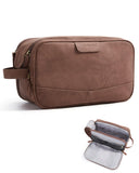 BAGSMART Toiletry Bag for Men, PU Leather Travel Bag for Toiletries, Dopp Kit Water Resistant Shaving Bag for Bathroom Shower-Li