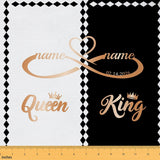 Erosebridal King and Queen Personalized Fabric by The Yard Romantic Valentine's Day Upholstery Fabric Modern Black and White His