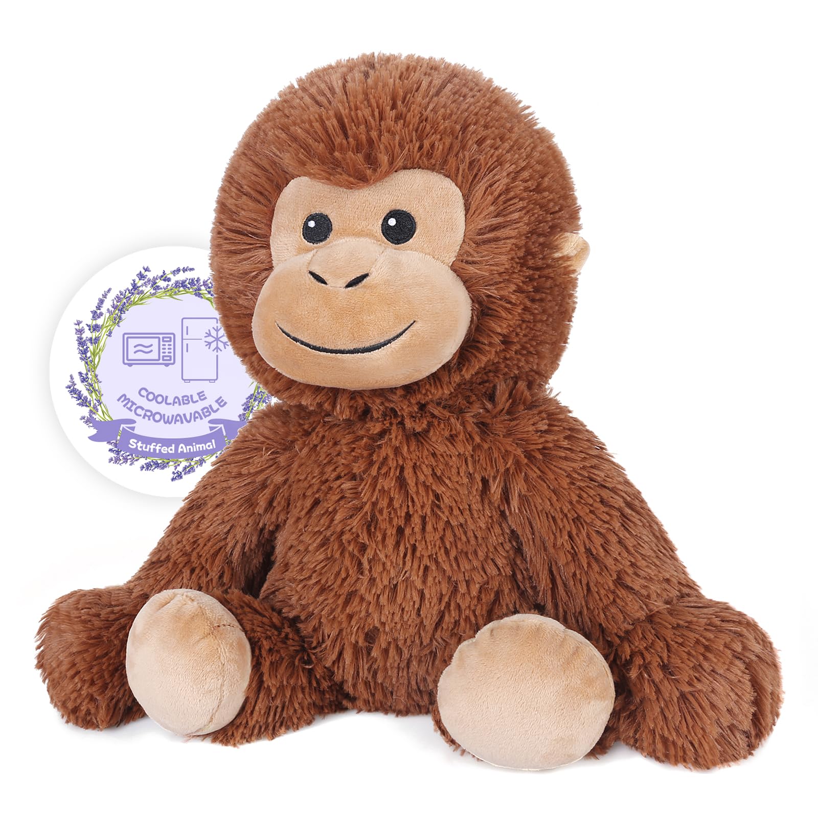 Suzzipals Monkey Stuffed Animals, Microwavable Stuffed Animals Lavender Scented, Monkey Plush Heating Pads for Cramps & Pain rel