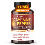 Sotalix Cayenne Pepper Complex 960 mg with Ginger & Turmeric, 150 Capsules