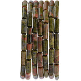 Natural Unakite Cylinder Tube Beads 4x13mm 38cm/str Loose Semi Gemstone Stone Beads for Making Bracelets Necklace Earrings