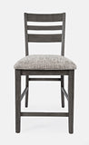 Jofran Altamonte Ladderback Stool Counter Barstool Set, 20X23X42, Brushed Grey