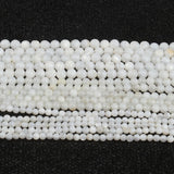 THRELE Shell Beads, 4mm 90pcs Small Round Natural White Mother of Pearl Shell Loose Beads for DIY Jewelry Making