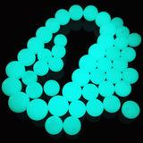 TWINKLING Glow in The Dark Beads, Luminous Solar Stones - Round Glowing Beads with Hole, 70pcs (8mm, Blue Green)