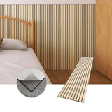 Modern Wood Slat Wall Panels, Peel and Stick Acoustic Panels, Self-Adhesive Wall Covering and Easy Installation, 8-Pack 47.24x11