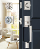 Calzibeno Brushed Nickel Front Door Handle and Deadbolt Set, Front Door Lock Set with Crystal Glass Door Knob, Exterior Door Loc