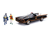 Jada 98625 DC Comics Classic TV Series Batmobile Diecast Car, 1:18 Scale Vehicle & 3 Batman & Robin Collectible Figurine 100% 