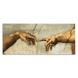 Creation of Adam Religious, 13 x 30 Inch Canvas Wall Art