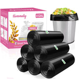 4 Gallon 180pcs Small Black Trash Bags Strong Garbage Bags,Black Bathroom Trash Can Bin Liners, Plastic Bags for Bedroom, Waste 