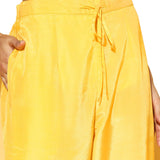 Ishin Women'S Silk Blend Embroidered Anarkali Kurta Suit Set With Dupatta & Pants Kpdrlc-17010Ff_M_Yellow