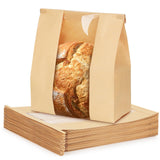 Foranda 100 Pack Small Paper Bread Bags for Homemade Bread, 7x3 11 Inches Resealable Tin Tie Tab Bakery Bags with Window for Ro