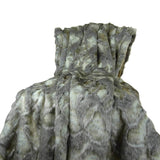 Plutus Brands Rabbit Fur Throw Pillow, 60 X 84, Gray/Ivory/Champagne