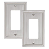 2-Pack Decorator Outlet Cover Plate, Brushed Nickel Decorative Switch Plates and Outlet Covers, Durable Zinc Alloy Wall Plates f