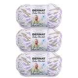 Bernat Baby Blanket Little Lilac Dove Print Yarn - 3 Pack of 100g/3.5oz - Polyester - 6 Super Bulky - 72 Yards - Knitting/Croche