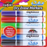 CraZArt Kids Washable Broadline Dry Erase Markers, 6 Count