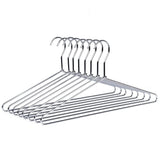 Amber Home Heavy Duty Metal Shirt Coat Hangers 10 Pack, Stainless Steel Clothes Hanger With Polished Chrome, 17 Inch Silver Meta