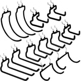 12 PCS Heavy Duty Pegboard Hooks, for Organizing Various Tools, for 1/4 Inch Pegboard, Black