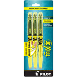 Pilot, FriXion Light Erasable Highlighters, Chisel Tip, Pack of 3, Yellow
