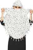 Botist Cotton Long Scarf Cum Mask Scarves Usable For Vehicle Driver | White Printed Design | Universal Size | For Girl & Women |