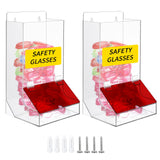 Spiareal 2 Pcs Safety Glasses Dispenser Wall Mount or Stand Acrylic Holder for Protective Eyewear Clear Safety Glasses Holder Or