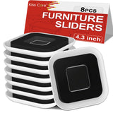 Upgrade Furniture Sliders, Furniture Sliders for Carpets, 8 PCS 4.3 Moving Pads with Anti-Slip Groove, Furniture Moving Slider