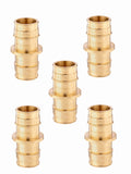 (Pack of 5) EFIELD Pex A Full Flow Expansion Brass Fitting 1x 1 Straight Coupling ONLY For Pex-A Tubing Connection, ASTM F1960