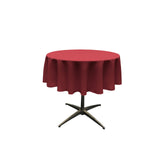 LA Linen Polyester Poplin Washable Round Tablecloth, Stain and Wrinkle Resistant Table Cover 51, Fabric Table Cloth for Dinning,
