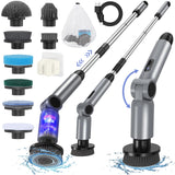 Electric Spin Scrubber, [IPX7 Waterproof ] [50KG Torque] Shower Scrubber with 9 Brush Heads, 2 Speed Mode, 4 Adjustable Angles, 