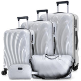 Cosbarn Luggage Sets 5 Piece Suitcases with Wheels, Suitcase Set, ABS Hardshell Luggage with Phone Holder Durable Travel Luggage