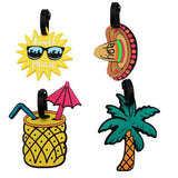 Mziart Unique Luggage Tags Set Of 4 Cute Summer Beach Holiday Travel Suitcase Bag Identify Baggage Label