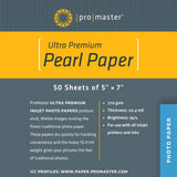 ProMaster Ultra Premium Pearl Paper 5x7 50 Sheets, (Model 7705)