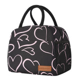 douyadady Lunch Bag Women/Men Lunch Box Women/Men (black+pink heart)