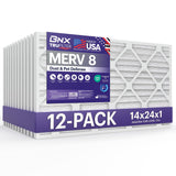 BNX TruFilter 14x24x1 Air Filter MERV 8 (12-Pack) - MADE IN USA - Dust & Pet Defense Air Conditioner HVAC AC Furnace Filters for