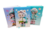 Technochitra Cute Moon Eyes Doll A5 Diary Notebook Journal With Bookmark For Girls (Set Of 1) | Color May Vary