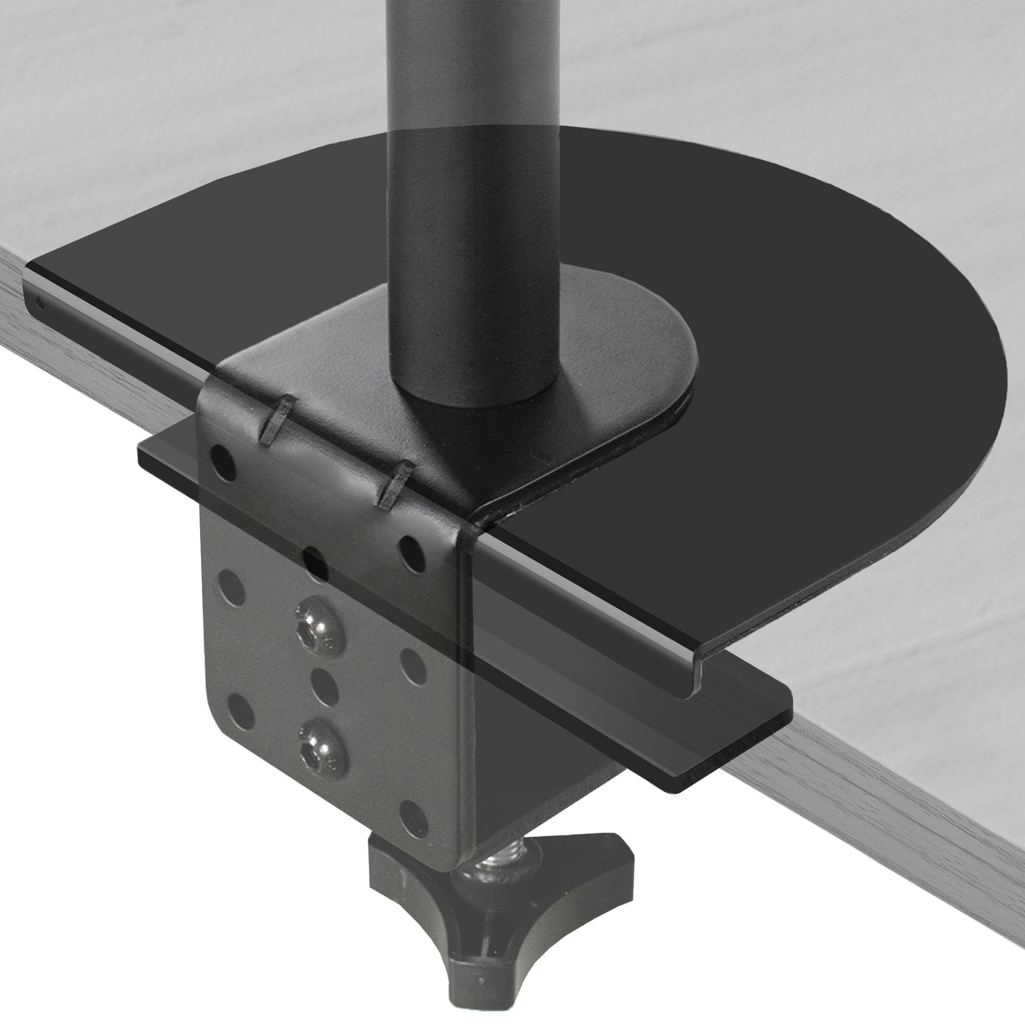 VIVO Steel Reinforcement Bracket Mount Plate for Thin, Glass, and Other Fragile Table Tops, Clamp Compatible with Most Monitor S