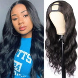 Amella Hair 150% Density U Part Wig Human Hair Brazilian Remy Long Body Wave Human Hair Wigs for Black Women Glueless Natural Bl