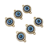 Jaipri Navy Blue Evil Eye Charms, Connectors, Findings for DIY Necklace Bracelet Jewellery and Rakhi Making (20x14mm 6 PCS)