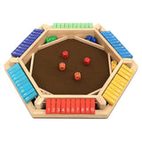 plusvivo Shut The Box Game, 1-6 Players Wooden Board Dice Game with 14 Dice for Kids and Adults, Classical Tabletop Math Strateg