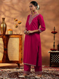 Libas Women'S Silk Blend Kurta Set (485760R Pink M