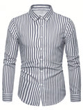 Toplot Shirt For Men || Mens Casual Shirts || Full Sleeve || Regular Fit || Striped (Strip-Shirt-5219-Grey-S),Grey,,B0DQPR9HCL