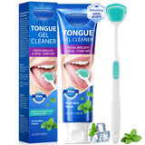 Tongue Gel Cleaner Kit with Tongue Brush, Tongue Cleaner for Bad Breath