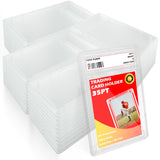 Miyukyee 24 Pack Card Case Holder for Trading Cards- 35PT Hard Acrylic Graded Protectors Sleeves with Label Slot, Compatible wit