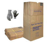 30 Gallon Lawn & Leaf 2-Ply Heavy-Duty Yard Waste Compost Refuse Paper Bags with Necessia Gardening Gloves, Eco-Friendly, Tear R