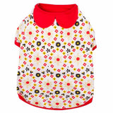 Blueberry Pet Garden Flower Peter Pan Collar Cotton Dog T Shirt, Back Length 14, Pack of 1 Clothes for Dogs