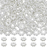Beebeecraft 1 Box 80Pcs Sliver Flower Spacer Beads 925 Sterling Silver Plated 304 Stainless Steel Mini Floral Granulated Loose B